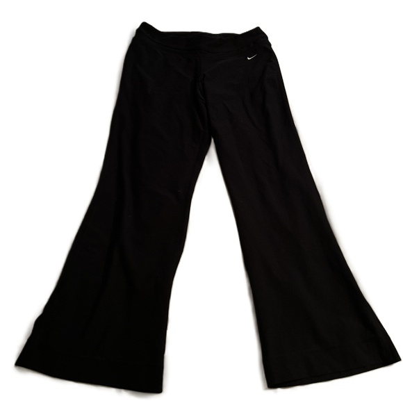 Nike Pants - Nike Black Wide Leg Nike Logo Pants Size Large
